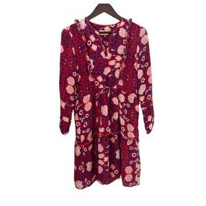 RUNGOLEE MELODIE MIDI DRESS RED FLORAL XS